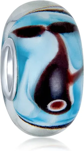 Vista 5 de Bling Jewelry Conjunto náutico mixto, núcleo de plata de ley 925, translúcido, multicolor, cristal de Murano, oro, ballena, ondas, abalorios