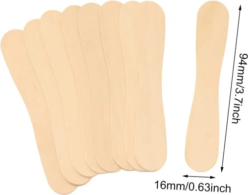 Vista 2 de yueton 100 cucharas de madera para helado, cucharas de degustación de madera desechables, cucharas de muestreo, cucharas de postre pequeñas