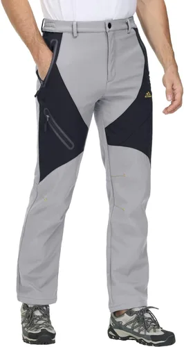 Vista 2 de MAGCOMSEN Men's Winter Pants Snow Pants Fleece Lined Water Resistant 4 Zip Pockets Skiing Pants