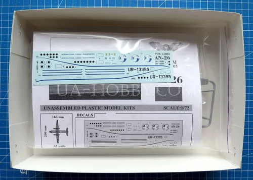 Vista 2 de Sova Modelo 14003-1/144 - An-26. Rizo de código OTAN. Kit de modelado de plástico