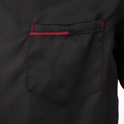 Vista 6 de JEEYJOO Chaqueta de chef unisex de manga corta, chaqueta de chef para restaurante, cocina, uniforme de chef