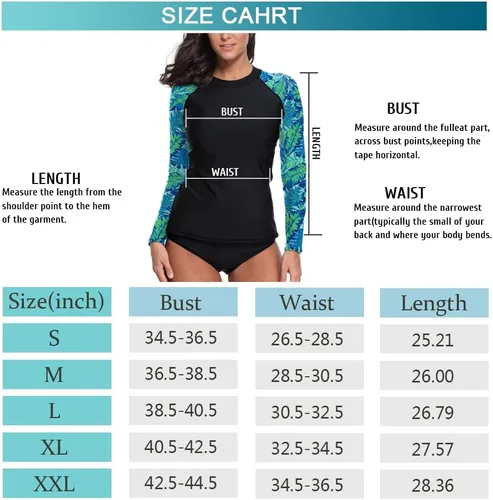Vista 5 de Eciodci Traje de baño de manga larga para mujer con protección UV UPF 50+