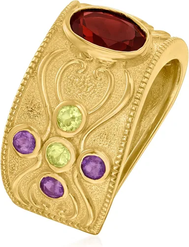 Vista 3 de Ross-Simons Anillo de 1,70 quilates con piedras preciosas en oro de 18 quilates sobre plata esterlina