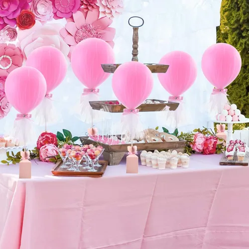 Vista 9 de Globos tutú de tul rosa con caja de dulces para centros de mesa de baby shower, mariposas para niñas, fiesta de cumpleaños, decoración de mesa