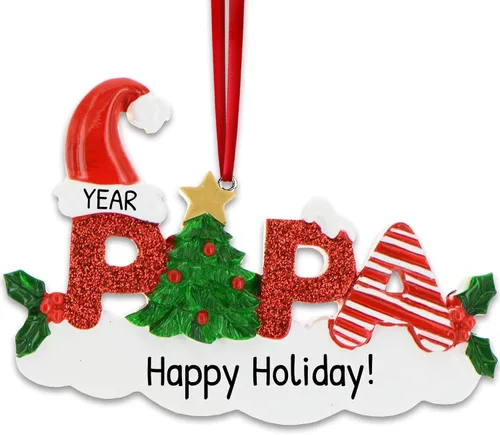 Vista 15 de Adorno de Navidad familiar personalizado – Adornos personalizados para tía, adorno de la mejor tía de la historia, adornos de regalo personalizados