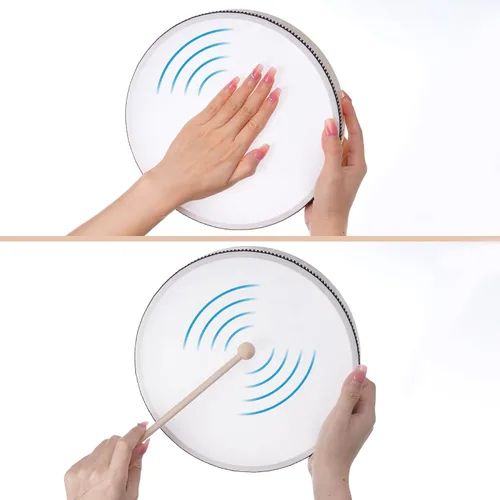 Vista 3 de Nydotd 3 piezas de tambor de mano de percusión de madera con barra de tambor de 12 pulgadas, 10 pulgadas, 8 pulgadas, instrumentos de percusión