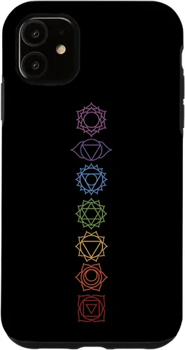 Vista 8 de Funda para iPhone 13 Pro Max, regalo espiritual Zen Rainbow Chakras alineados para amantes del yoga