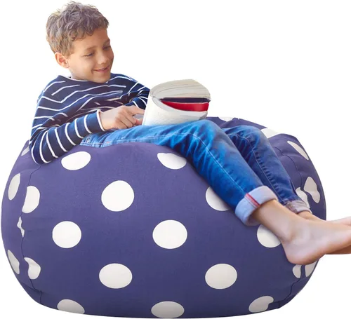 Vista 17 de Aubliss - Silla de almacenamiento para peluches en forma de puf (Estrella Aqua, Mediana (32"))