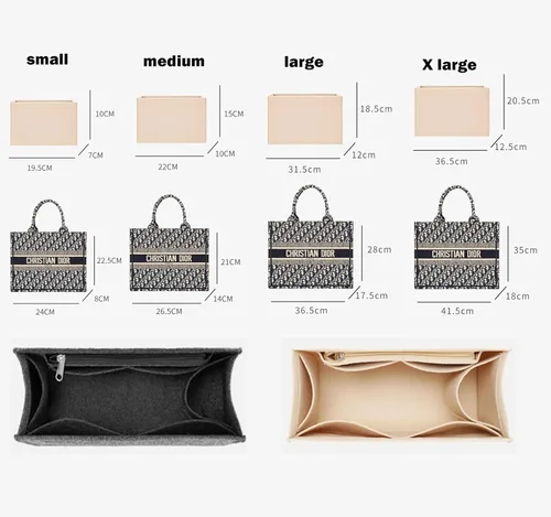 Vista 7 de Lckaey organizador de bolsas para dior book tote medium small book tote insert2008beige-S