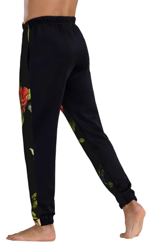 Vista 5 de Jutdopt Men Tropical Floral Pattern Sweatpants Joggers Sweatpants Baggy Jogger Pants with Pocket for Men