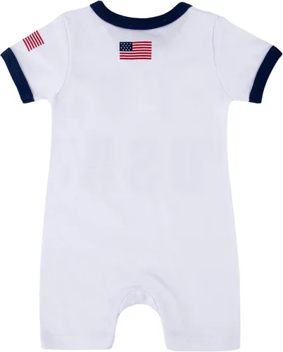 Vista 3 de Cnins Camiseta de fútbol para niños pequeños de 0 a 24 M para fanáticos de los deportes, camiseta de fútbol para niñas recién nacidas, mameluco