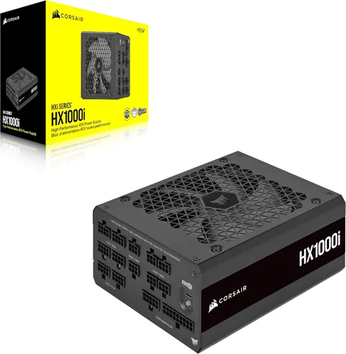 Vista 8 de Corsair HX1000i Fuente de alimentación ATX de ruido ultrabajo totalmente modular - Cumple con ATX 3.1 y PCIe 5.1 - Ventilador de rodamiento dinámico