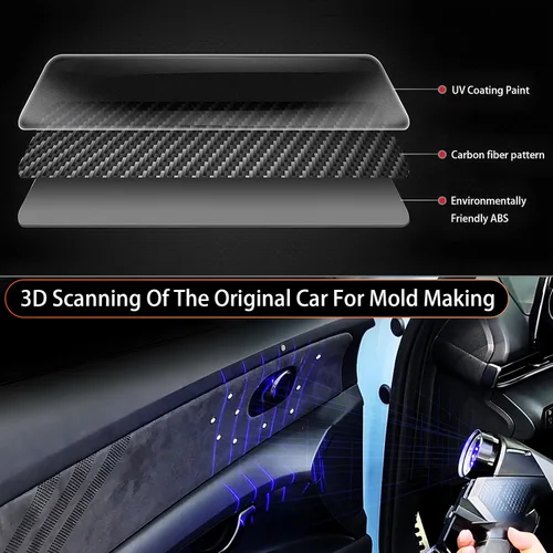 Vista 9 de YOUTOOCAR Cubierta de ventilación trasera de CA con patrón de fibra de carbono compatible con accesorios Kia Stinger 2018-2023