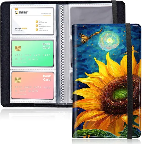 Vista 38 de Organizador de tarjetas de visita, soporte para 240 tarjetas de visita, carpeta portátil de tarjetas de visita para hombres o mujeres, organizador