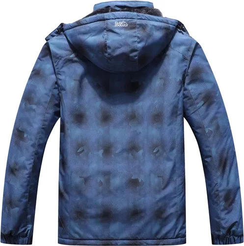 Vista 2 de Pooluly - Chaqueta impermeable de invierno, esquí, snowboard, para hombre, con capucha, rompevientos.