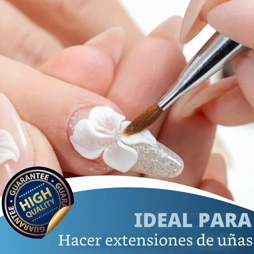 Vista 7 de Mia Secret Gel transparente para esculpir uñas con brocha, 0.5 onzas, gel constructor transparente en una botella para extensiones de uñas y uñas