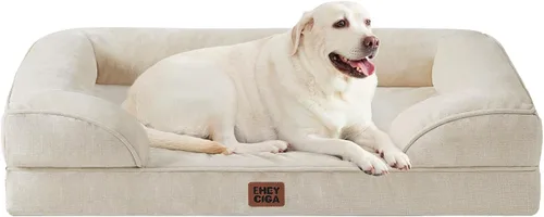 Vista 118 de EHEYCIGA – Cama ortopédica impermeable para perros pequeños, de espuma viscoelástica tipo caja de huevos, con bordes elevados y base antideslizante