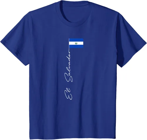 Vista 42 de Camiseta patriótica con bandera de El Salvador, Negro