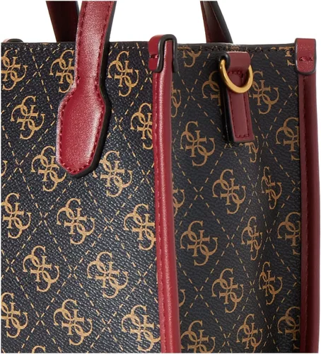 Vista 3 de GUESS Silvana Mini Tote Marrón LogoMerlot Talla única, Brown LogoMerlot