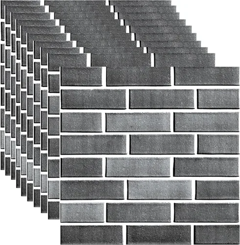 Vista 11 de Paneles de pared 3D para despegar y pegar, paquete de 10 paneles de PVC texturizados de ladrillo, azulejos de pared autoadhesivos impermeables