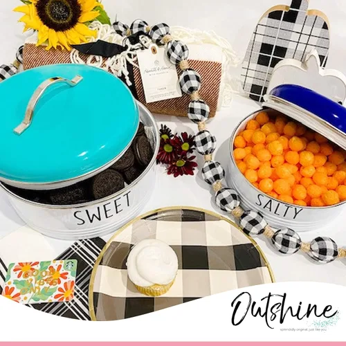 Vista 8 de OUTSHINE Tarro rústico para galletas con tapas herméticas, juego de 2 tarros de galletas de granja, color azul/menta, tarro de galletas de amigos