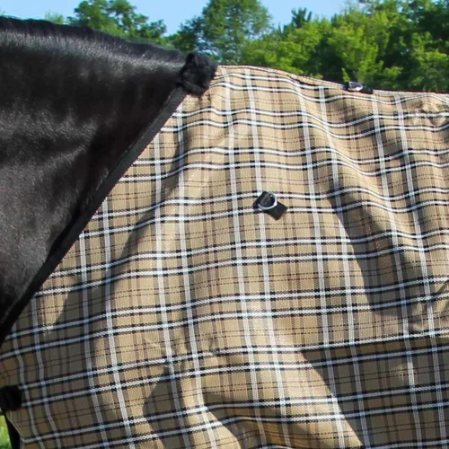 Vista 3 de Country Pride Textilene - Sábana para caballos, malla transpirable duradera, doble hebilla frontal ajustable, correas elásticas para las patas