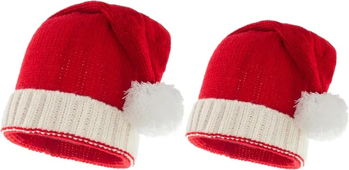 Vista 7 de 2 gorros de punto de Navidad para padres e hijos, gorro de Papá Noel para adultos, bebés, invierno, cálido, gorro de calavera para fiestas