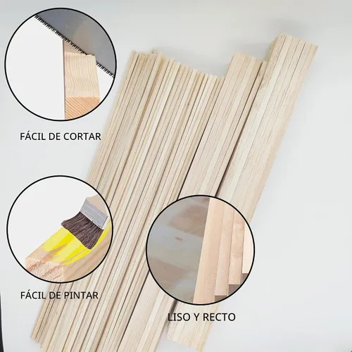 Vista 9 de 222 Piezas Palos de Madera de Balsa, Tiras de Madera Balsa Clavijas Cuadradas de Madera Palos de Madera Dura Sin Terminar para Manualidades