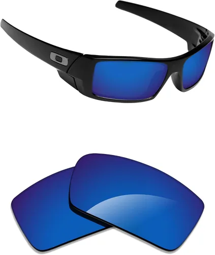 Vista 30 de Alphax Polarized Replacement Lenses for Oakley Gascan OO9014 60mm Sunglasses Glare Reduction Precision Cutting Espejo de oro de 24 quilates