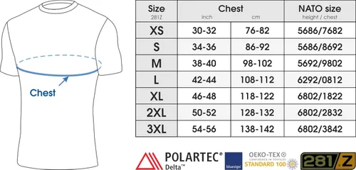 Vista 5 de 281Z Mens Military Moisture Wicking Base Layer T-Shirt - Tactical Training Army Professional - Polartec Delta - Odor Resist