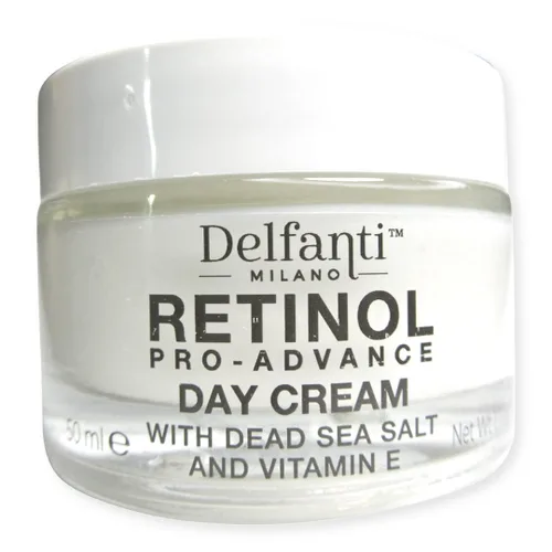 Vista 4 de Delfanti-Milano • RETINOL PRO-ADVANCE • Paquete DUO antienvejecimiento • Cremas de día y noche • Hidratantes faciales y cervicales con minerales