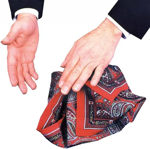 Vista 3 de MilesMagic Hyrum El fantasma encantado de Hanky Gimmick capturado en movimiento en pañuelo Magia escénica Magia de la calle para el verdadero