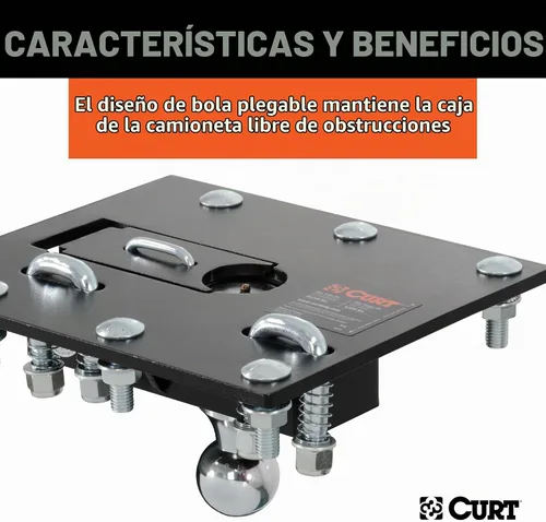 Vista 4 de CURT 61052 enganche de cuello de ganso con bola plegable de sobremesa