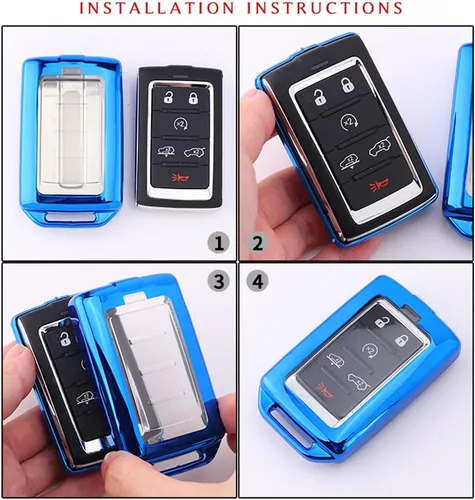 Vista 5 de Funda para llavero para Jeep Grand Cherokee L Proximity Grand Wagoneer 2021 2022 (azul)