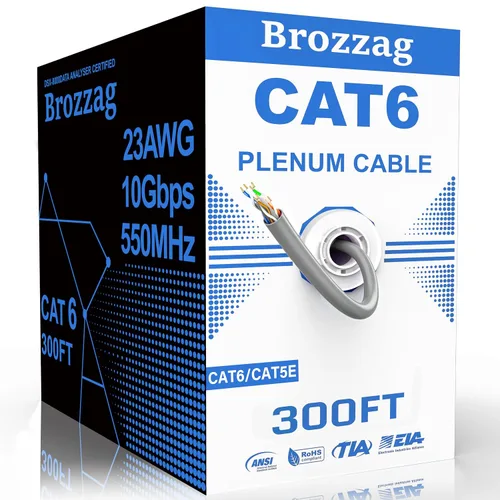 Vista 29 de Cable Ethernet de 20 pies para Cat6/Cat5E, 10 Gbps compatible con Cat8/Cat7, cable de red 24AWG para interiores y exteriores, entierro directo Negro