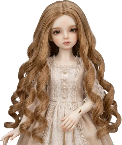 Vista 11 de Peluca larga recta de 8-9 pulgadas 1/3 BJD MSD DOD Pullip Dollfie peluca centro de separación DIY fabricación accesorios para el cabello