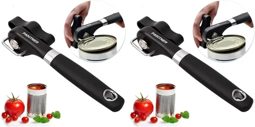 Vista 10 de PAKITNER - Abrelatas de corte seguro, abrelatas de borde liso - Perilla de mano de fácil giro, abrelatas manual, borde liso ergonómico, herramienta