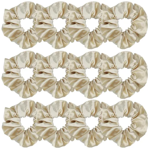 Vista 6 de 12 ligas suaves de seda satinada para el cabello, bandas de moda, lazos elásticos, soportes para cola de caballo, accesorios para mujeres y niñas