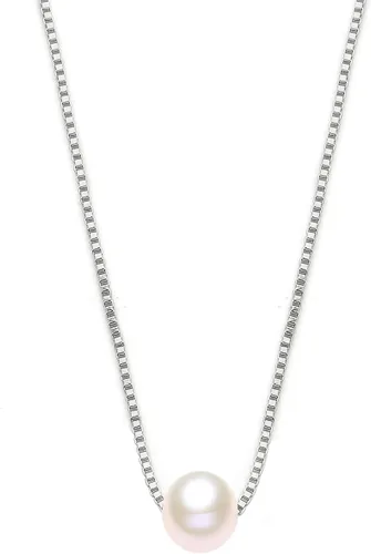 Vista 6 de Collar de perlas de oro amarillo de 14 quilates para mujer, cadena duradera de oro real con colgante de perla cultivada individual, regalo de Oro