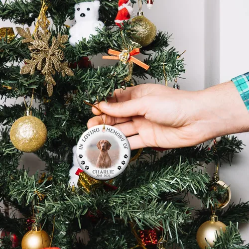 Vista 5 de Regalos conmemorativos personalizados para mascotas por pérdida de perro o gato, adornos de duelo de mascotas, decoración de Navidad, adorno