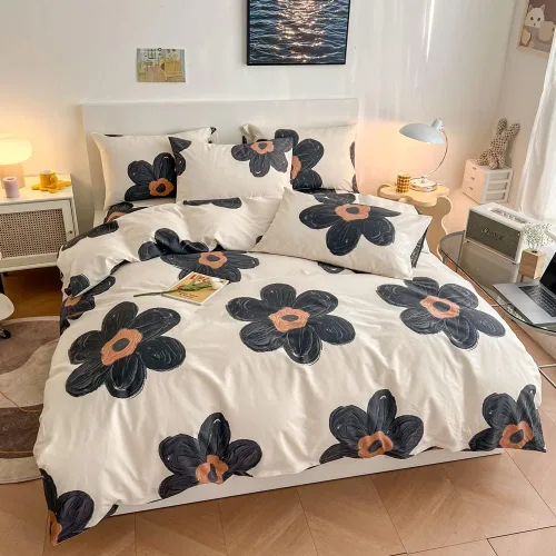 Vista 2 de BlueBlue Juego de funda de edredón para niños, ropa de cama 100% algodón para niños, niñas, adolescentes, cama individual, estampado floral