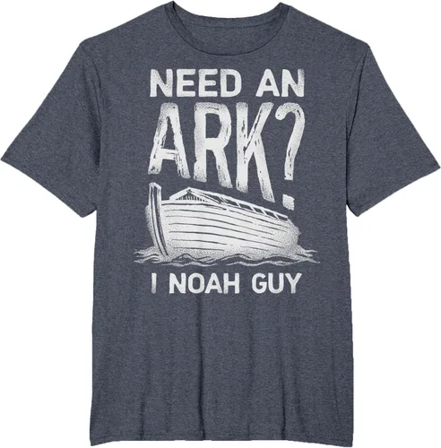 Vista 61 de Need an Ark I Noah Guy Funny Christian Men Women Pun Humour T-Shirt Negro
