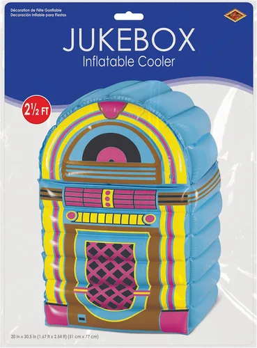 Vista 5 de Beistle Enfriador inflable - Decoraciones de fiesta de los años 50 y 80, contenedores de bebidas, enfriador de bebidas, decoraciones temáticas