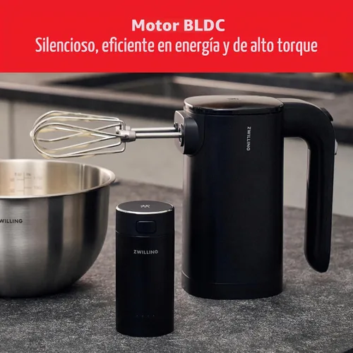 Vista 7 de ZWILLING Xtend - Juego de batidoras de mano inalámbricas, batidora de mano eléctrica de 3 velocidades con batidores y ganchos para masa, potente