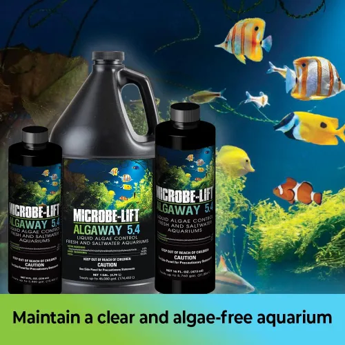 Vista 2 de MICROBE-LIFT Algaway 5.4 Removedor de Algas para Acuarios, Alguicida para Tanques de Agua Dulce y Salada, Control de Algas en Acuarios y Limpiador