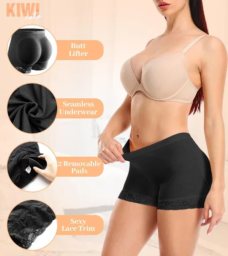 Vista 5 de KIWI RATA Bragas de encaje acolchadas sin costuras para mujer