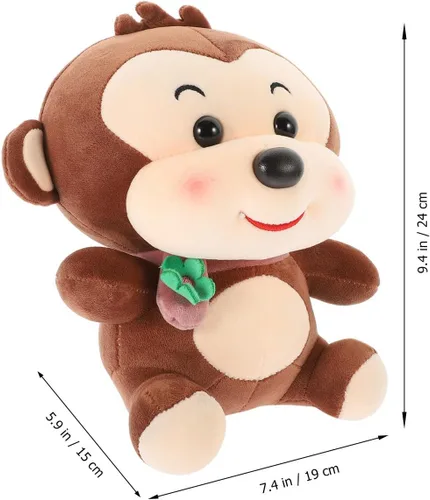 Vista 2 de MERRYHAPY Adorable peluche de mono hecho con algodón suave, lindo peluche en forma de mono de dibujos animados, para jugar y decoración