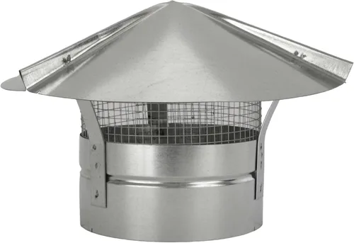 Vista 8 de Tapa de chimenea con cono galvanizado y rejilla RDP de 4 pulgadas