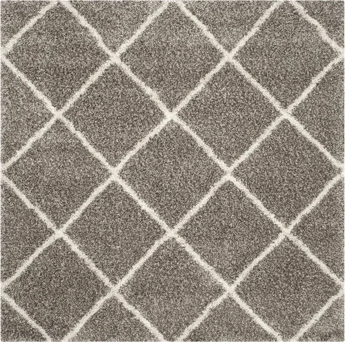 Vista 118 de SAFAVIEH Hudson Shag Collection - Alfombra decorativa de 2 x 3 pies, color beige y marfil, diseño moderno de enrejado, no desprende pelusa