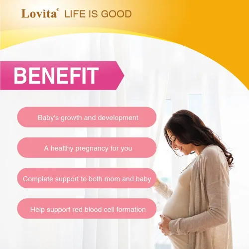 Vista 9 de LOVITA Vitaminas prenatales, hierro 27 mg, 180 tabletas vegetarianas